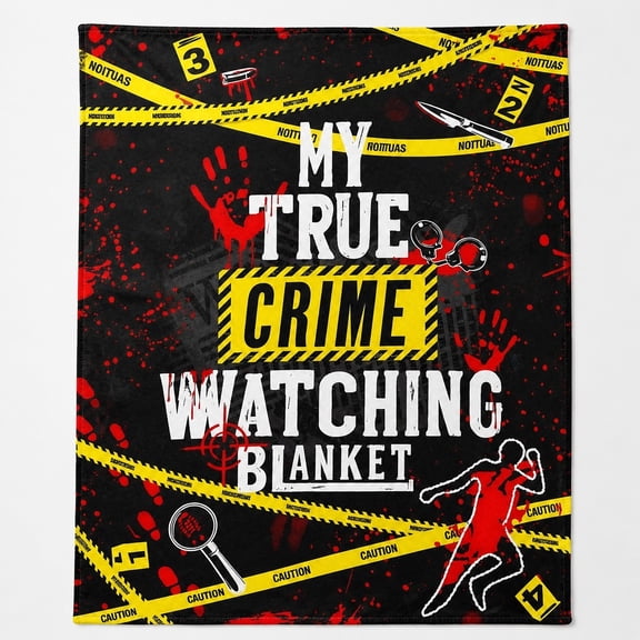 True Crime Watching Fleece Blanket, 280 GSM Polyester Throw for Couch or Chair