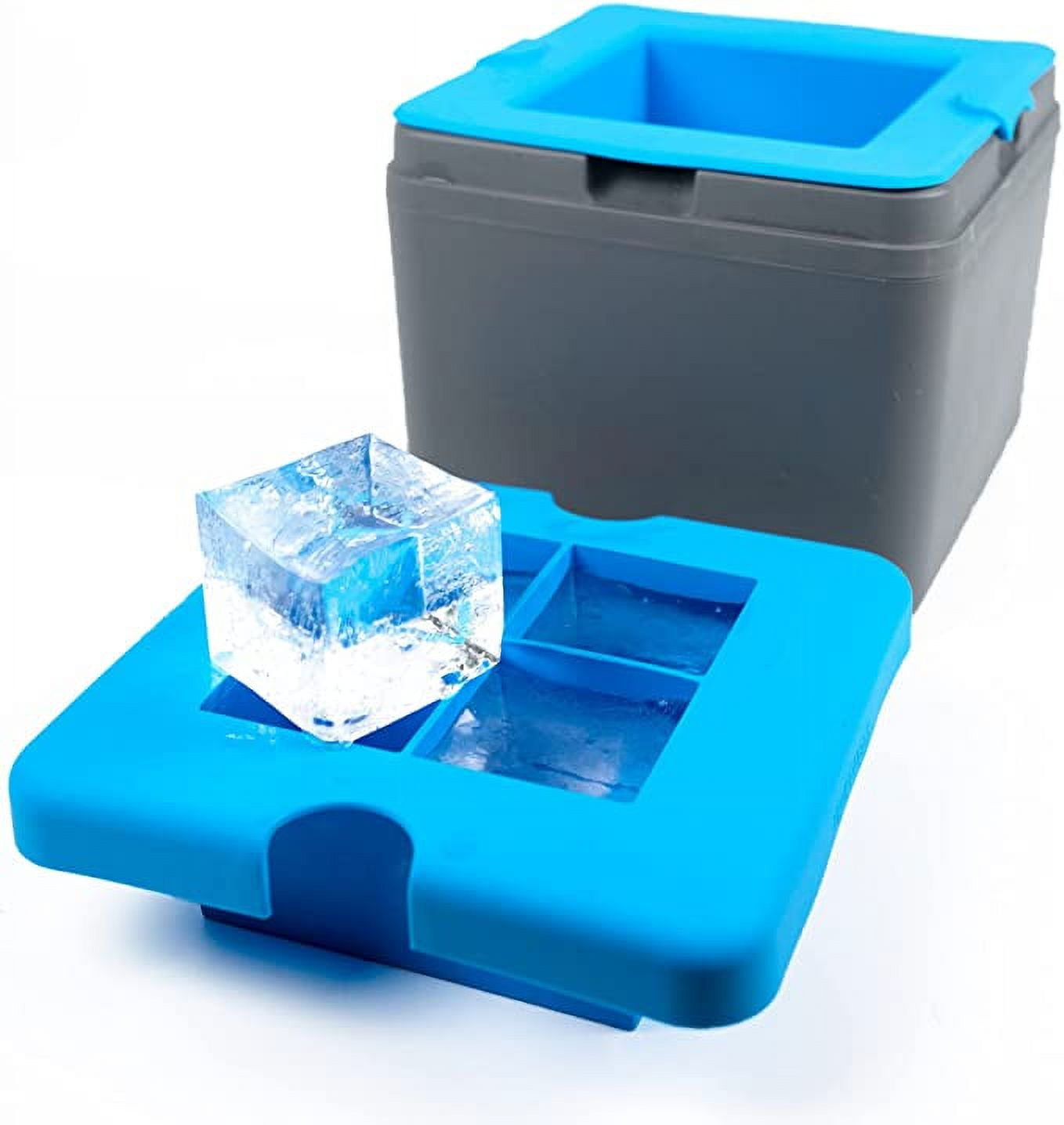Small Ice Cube Tray with Lid - 4 Pack Stackable Mini Square Ice Trays,  ZDZDZ Silicone Ice Cube Molds for Freezer Whiskey Cocktail Juice