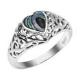 thumbnail image 1 of True Devotion Abalone Shell Heart Sterling Silver Ring-6, 1 of 5