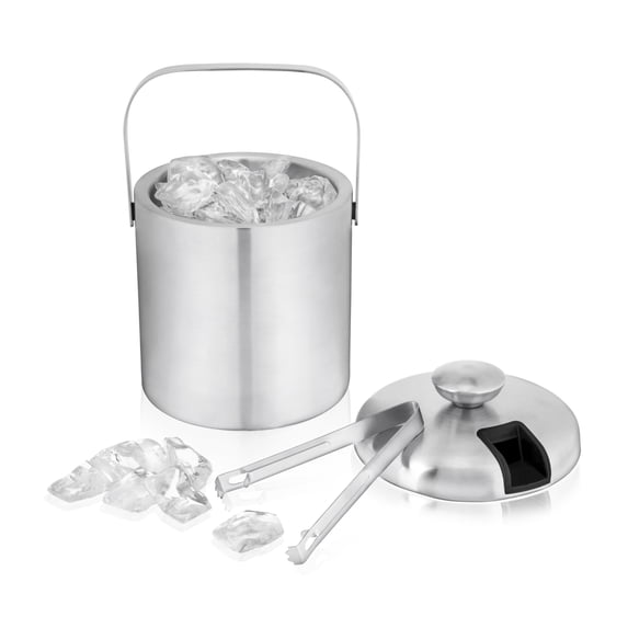 True Insulated Stainless Steel Ice Bucket with Tongs for Outdoor BBQ Party