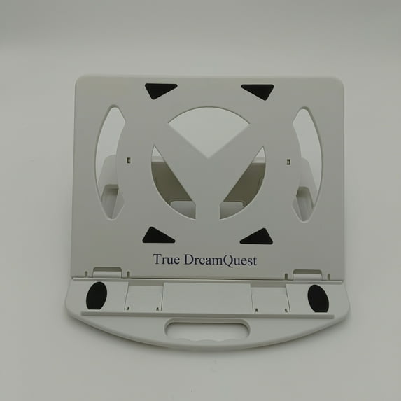 True DreamQuest Stands adapted for laptops Adjustable Portable Computer Holder, Foldable Design with Non-slip Base, White
