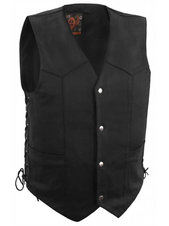 Men's Basic Side Lace Adjustment Vest (Black, X-Large)