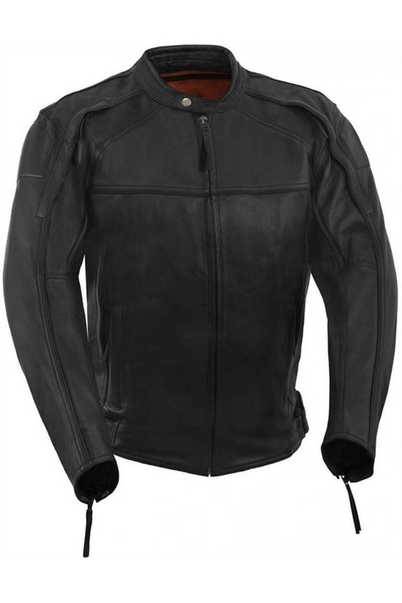 Men's Vented, Hi Night Visible, Scooter Style Jacket (Black, Medium)