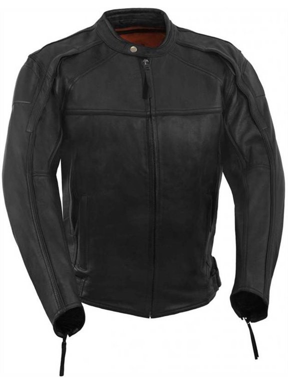Men's Vented, Hi Night Visible, Scooter Style Jacket (Black, XXXX-Large)