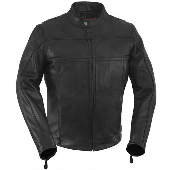 True Element Men's Vented Scooter Style Jacket with Night Visibility Reflectors (Black, XXXXX-Large)