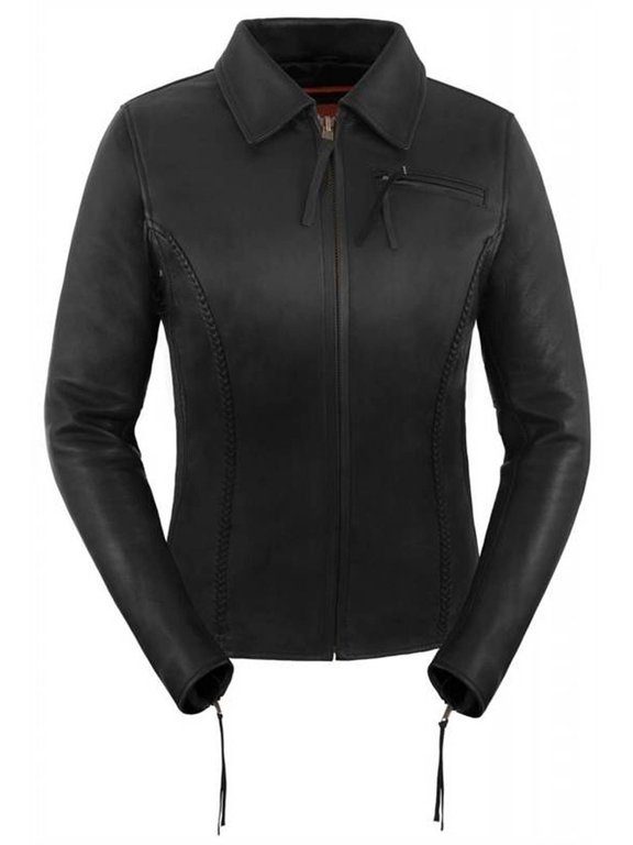 Women's Easy Fit Side Stretch Panel Cruiser Jacket (Black, Size 2XL)