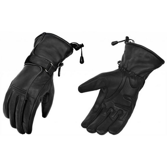 True Element Women's Leather Gauntlet Glove with Water Resistant Insert (Black, X-Large)