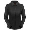 thumbnail image 1 of True Element Women's Premium Longer Length Leather Jacket (Black, Size XS), 1 of 1