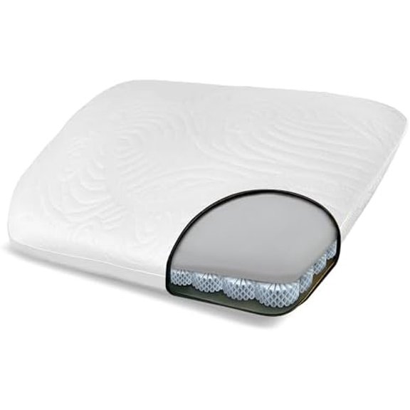 True Evolution Bed Pillow - Low Profile Flat Cooling Pillow with Breathable Technology, for Stomach and Back Sleepers$$Bedding