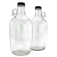 thumbnail image 1 of True Fabrications 1/2 Gallon Clear Glass Beer Growler - Reusable - With Poly ..., 1 of 5