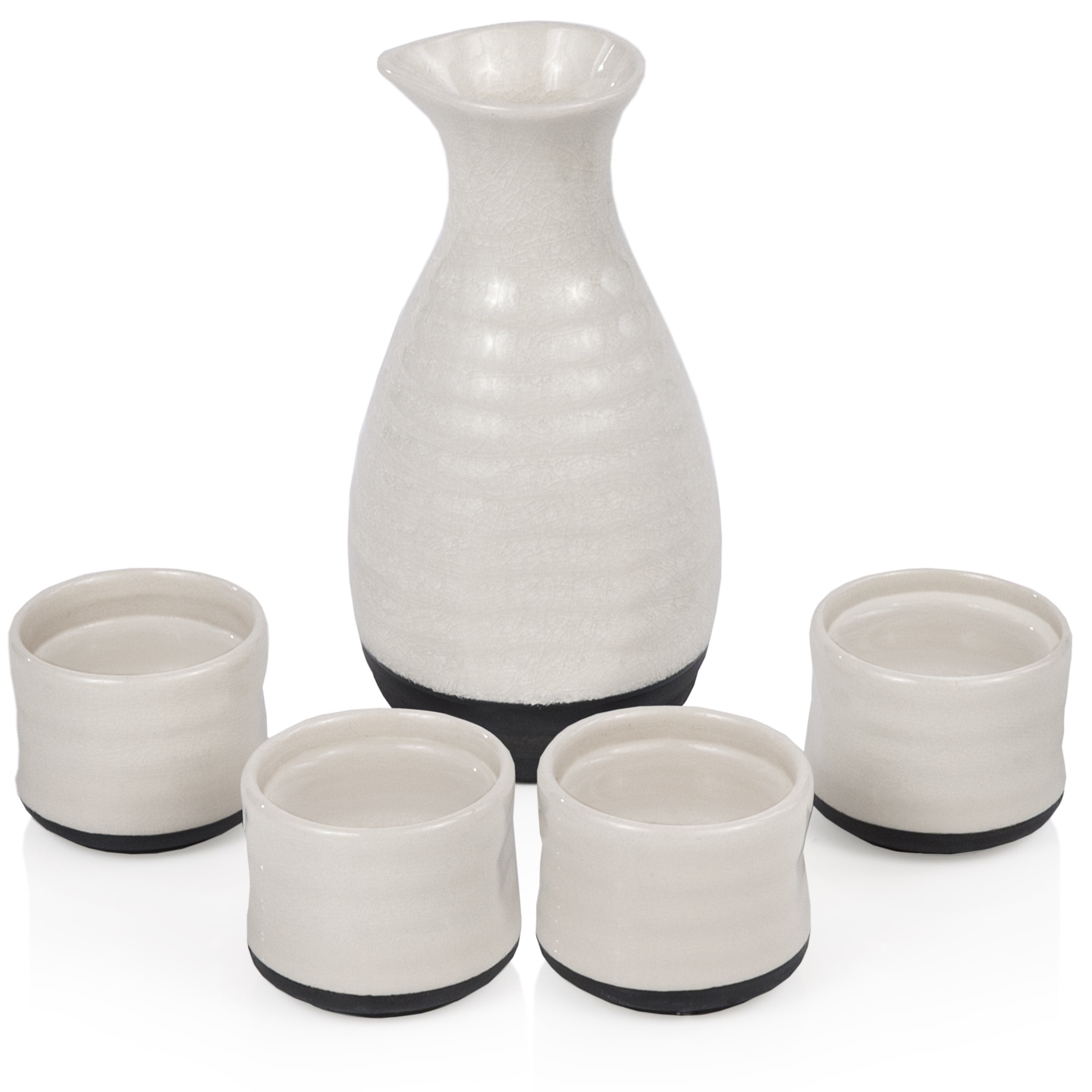 True Fervor Ceramic Sake Set, 3.5oz Saki Cups and 8oz Sake Bottle