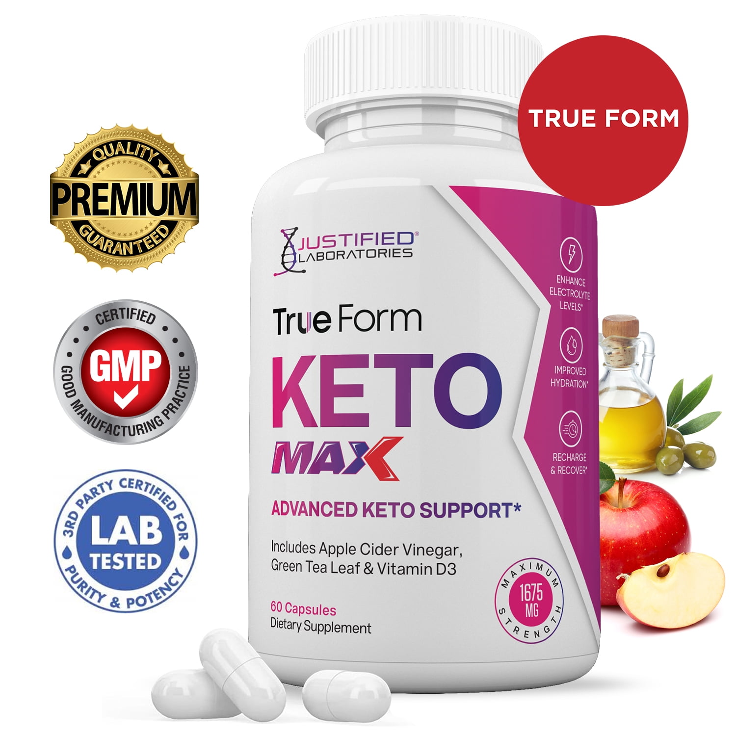 True Form Keto ACV MAX Pills 1675mg Alternative To Gummies Dietary ...