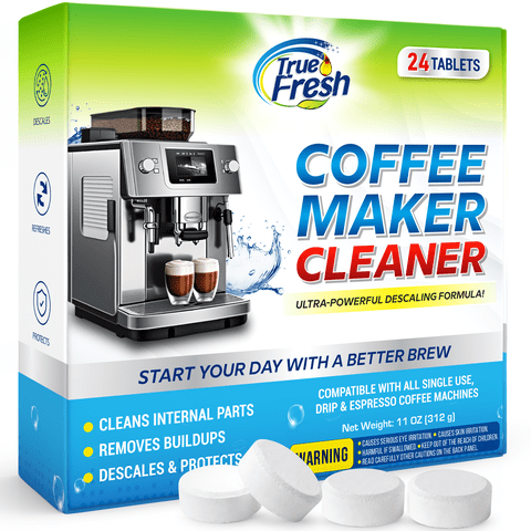 True Fresh Coffee Machine Cleaner Tablets 24 Count - Coffee Maker Cleaner and Descaler Tablets