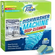 True Fresh Dishwasher Cleaner Tablets 18 Pack - Deep Clean Dishwasher Cleaning Tablets to Remove Limescale and Buildups - Descaler Dishwasher Tabs