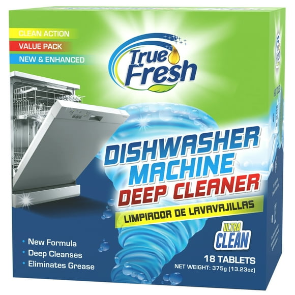 True Fresh Dishwasher Cleaner Tablets 18 Pack - Deep Clean Dishwasher Cleaning Tablets to Remove Limescale and Buildups - Descaler Dishwasher Tabs