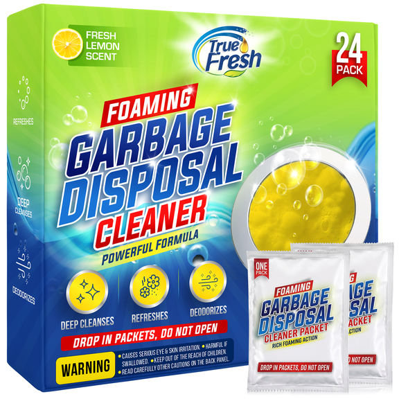 True Fresh Garbage Disposal Cleaner and Deodorizer, 24 Count, 1 Year Supply, Lemon Scent