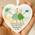 thumbnail image 1 of True Friends Are Like Sea Glass Heart Ornament, Beach Theme Friendship Hanging Decoration, Ocean Inspired Gift Keepsake for Best Friend or Sister, 1 of 4