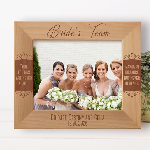 True Friends Are Never Apart Maybe In Distance But Never In Heart Personalized Wooden Frame-10" x 8" Brown Horizontal