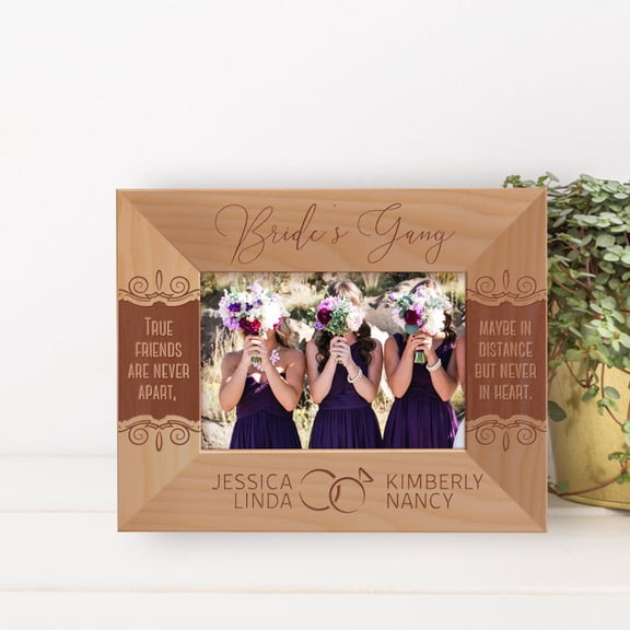 True Friends Are Never Apart Maybe In Distance But Never In Heart Personalized Wooden Frame-5" x 3 1/2" Brown Horizontal