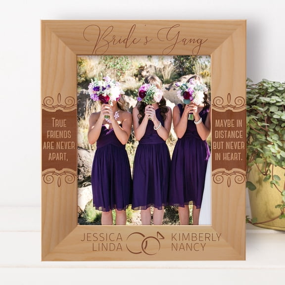 True Friends Are Never Apart Maybe In Distance But Never In Heart Personalized Wooden Frame 8" x 10" Brown (Vertical)