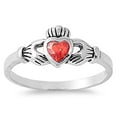 thumbnail image 1 of True Friendship Simulated Ruby Cubic Zirconia Petite Ring Sterling Silver 925, 1 of 3
