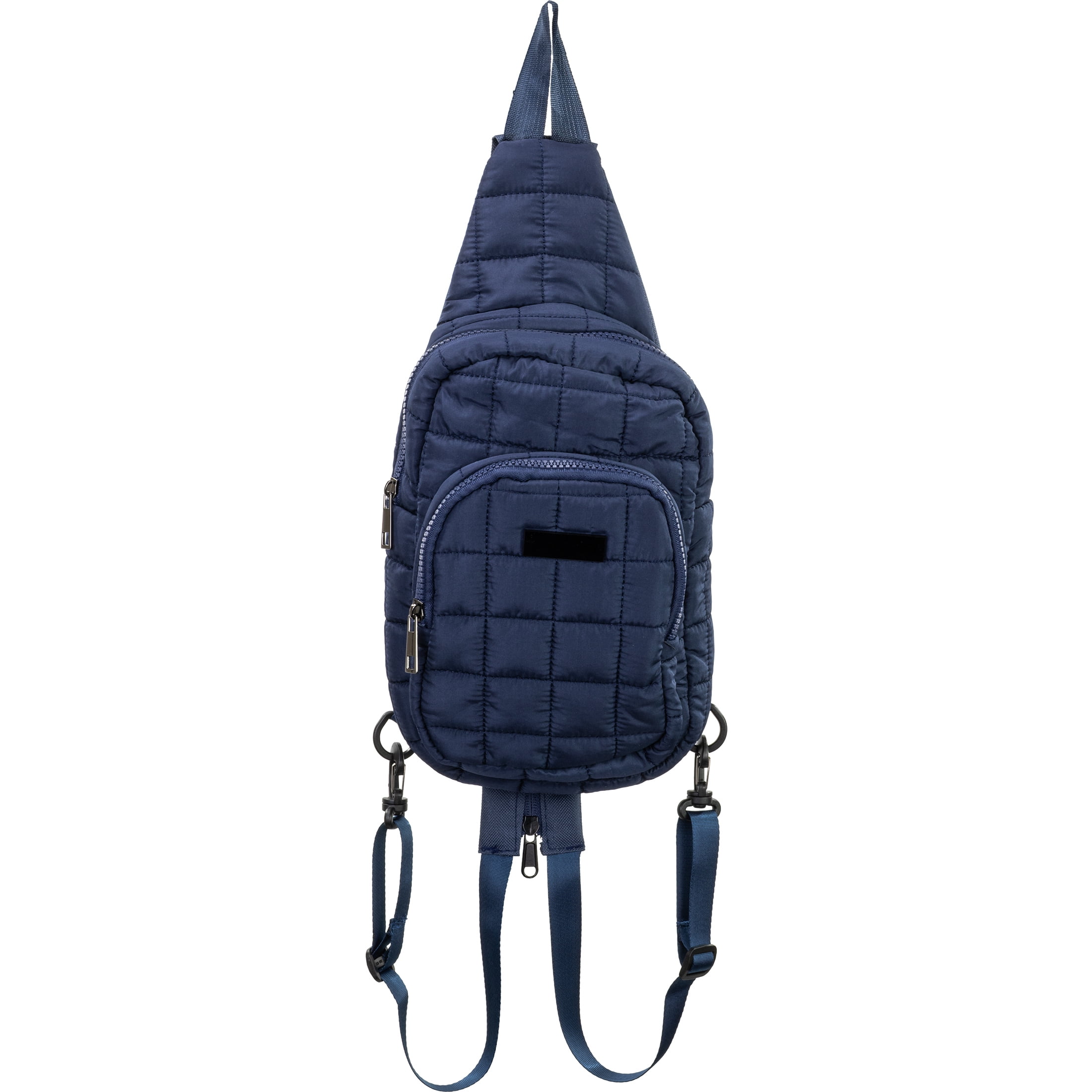 True Gear Quilted Polyester Convertible Crossbody Backpack for Women with Adjustable Straps, Blue