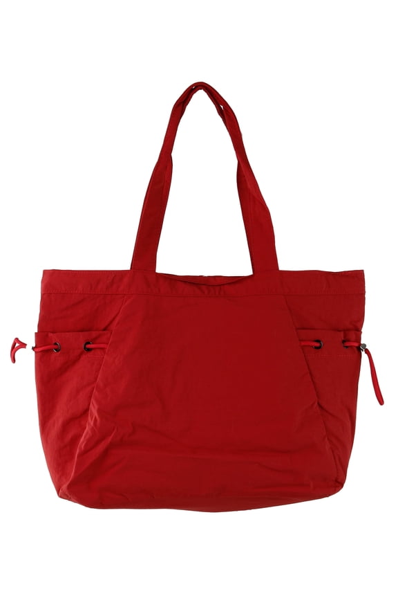Large Maroon Nylon Drawstring Bag with Side Pockets  Lightweight Sports, Travel & Everyday Tote