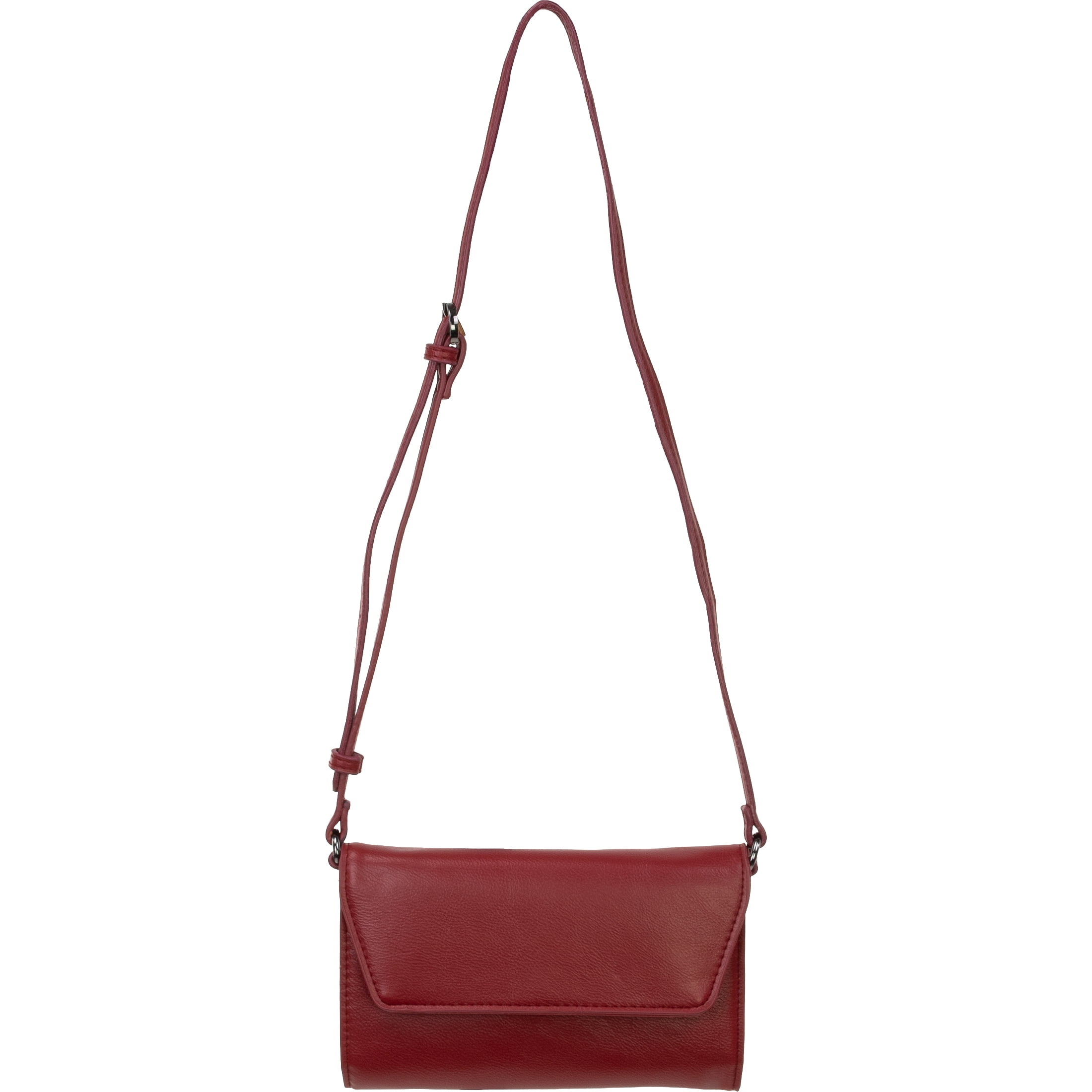 True Gear Women's Faux Leather Clutch Crossbody Bag, Red
