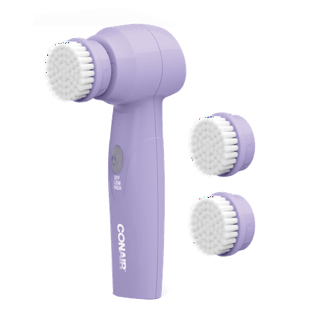 Conair True Glow Battery-Operated Facial Cleansing Brush, 3 Pieces