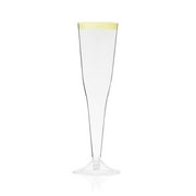 True Gold Rimmed Champagne Flutes for Wedding, Birthday, 5.5 oz Set of 12
