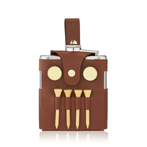 True Golfer's Liquor Flask for Men and Women with Accessories and Case, 6oz