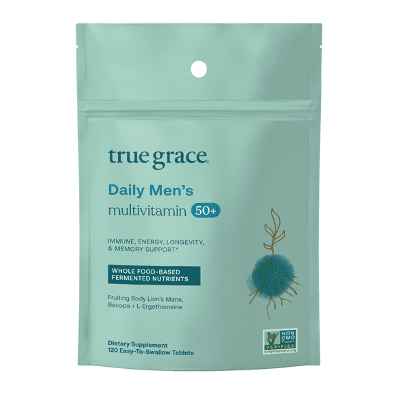 True Grace Daily Mens Multivitamin 50+ - 120 Easy-to-Swallow Tablets
