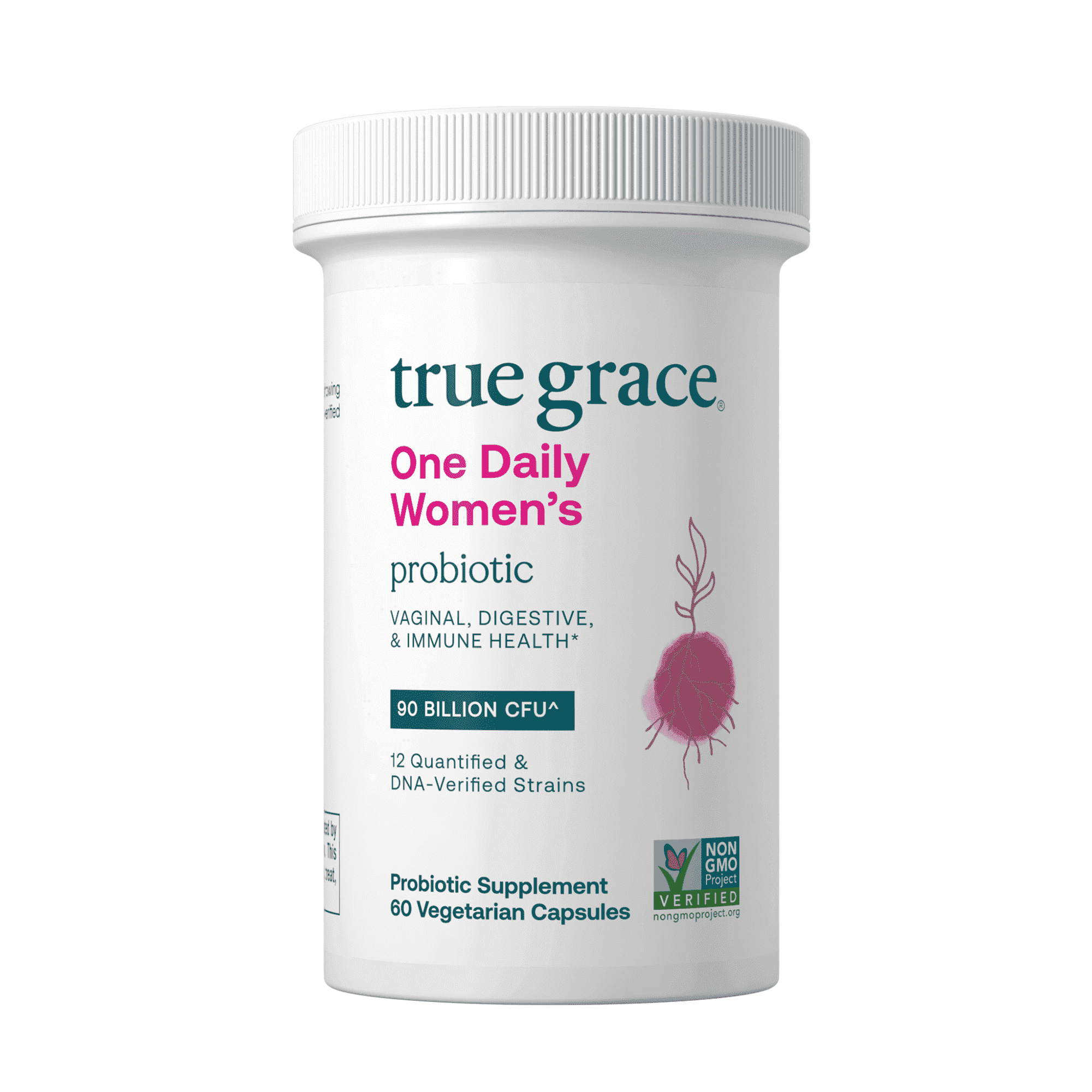 True Grace One Daily Women’s Probiotic - Vaginal & Gut Health - 60 Vegetarian Capsules