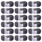 Loops & Threads True Gray Impeccable Tweed Yarn - Medium Weight Yarn for Knitting, Crochet, Weaving, Arts & Crafts, 18 Pack