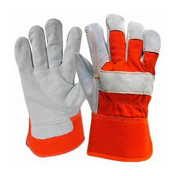 True Grip 9133-26 Work Gloves, Split Leather, Gray, L - Quantity 6