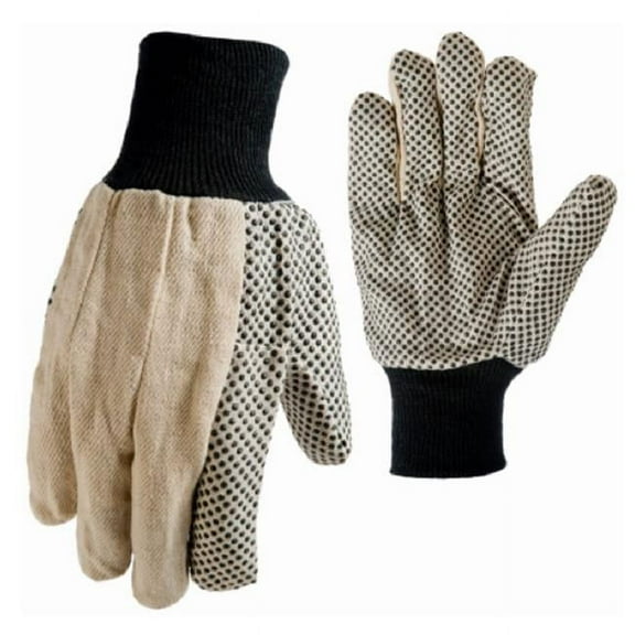 True Grip 9162-26 Dot Canvas Gloves, Cotton, Men's M - Quantity 6