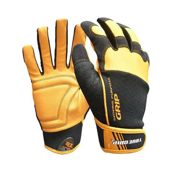 True Grip 9612-23 Work Gloves, Textured Palm, Touchscreen, Men's Medium - Quantity 3