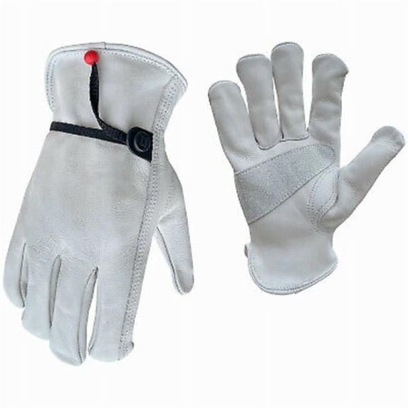 True Grip 98452-26 Work Gloves, Grain Cowhide Ball & Tape Wrist, Men's L - Quantity 1