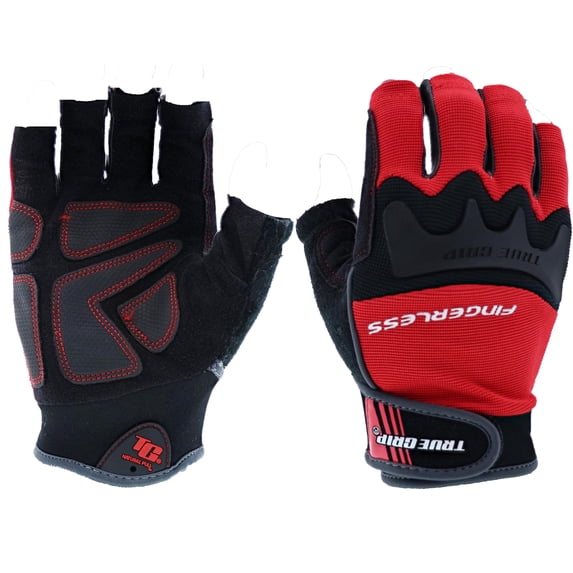 True Grip Fingerless Pro Safety Work Gloves, Large 9863-23