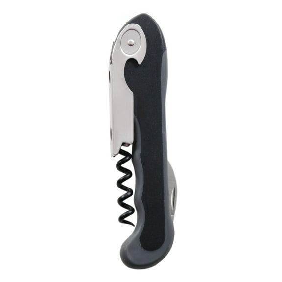 True Grippy Soft Touch Corkscrew Wine Opener, Manual Bottle Opener, Black