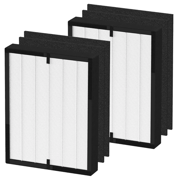 True HEPA 45i Replacement Filter, Compatible with 45i air purifier, Compared # B4-Fresh/FL40-Silver-Carbon, 2 Pack 3-in-1 HEPA Filter + 4 Pcs Activated Carbon Pre Filter
