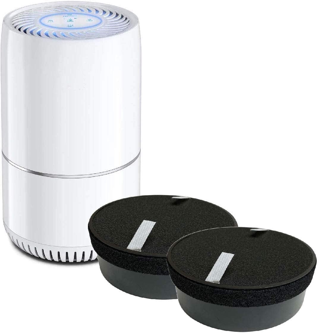 True HEPA Air Filter Replacement Compatible with hOmeLabs Compact Air Purifier with Night Light Office Bedroom, 2 Units