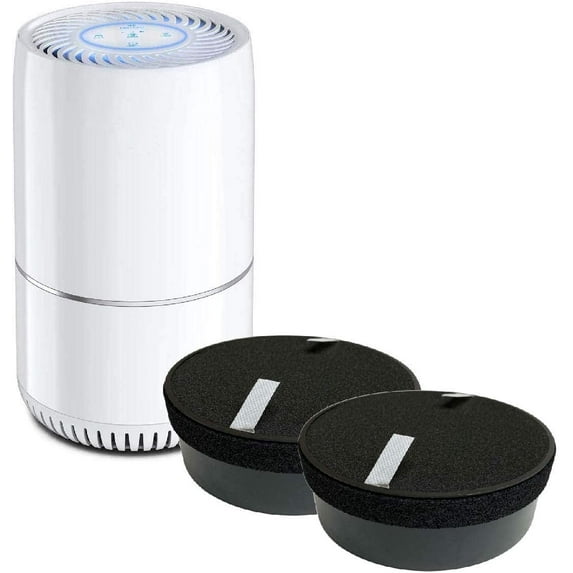 True HEPA Air Filter Replacement Compatible with hOmeLabs Compact Air Purifier with Night Light Office Bedroom, 2 Units