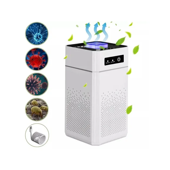 True HEPA Air Purifier for Large Room, Allergies, Smoke, Pet Dander & Dust; Odor Eliminator & Negative Ion Generator for Home, Car, Formaldehyde Removal