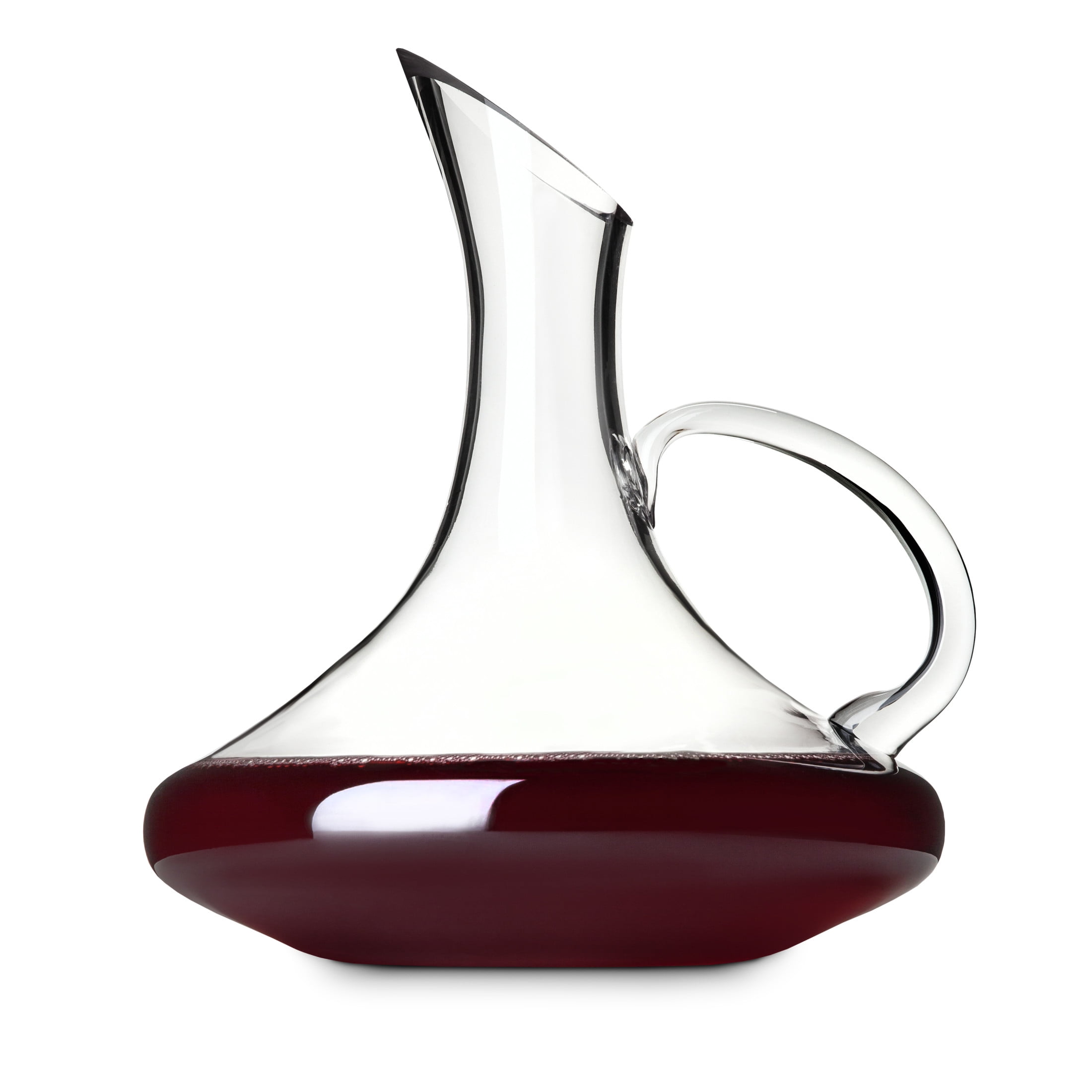 True Handled Wine Decanter - Hand Blown Glass Carafe for Wine, Holds 52 Oz