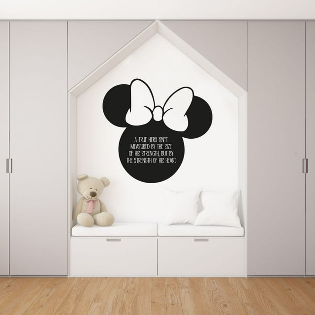 True Hero Minnie Mouse Quote Disney Cartoon Quotes Wall Sticker Art