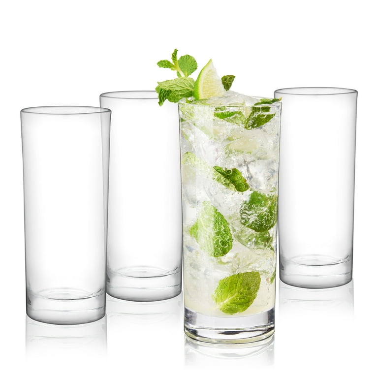 Highball Glasses Set of 4, Tall Drinking 16 0Z Unique Beverage