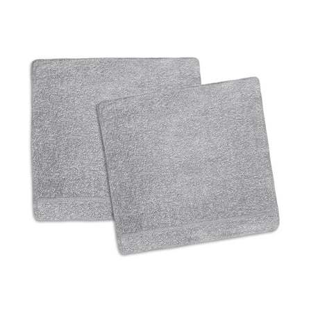 True Hue 6-Piece Bleach Safe Washcloth Set, Grey