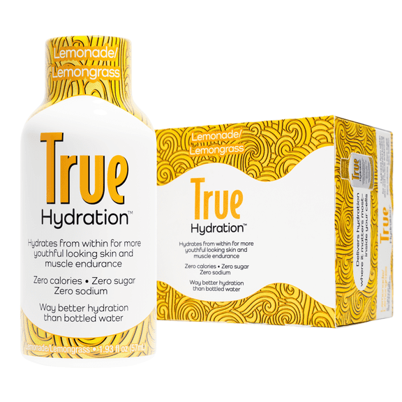 True Hydration Shots Lemonade Lemongrass Water 12 Pack of 1.93 fl oz Electrolytes Amino Acids Zero Sugar Zero Sodium Vegan Gluten-Free