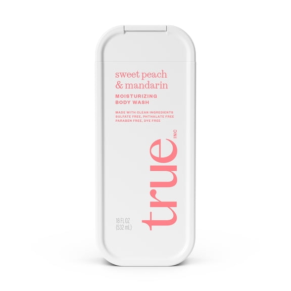 True Sweet Peach & Mandarin Body Wash, Sulfate-Free, Moisturizing and Hydrating Formula for Women & Men, 18 fl oz